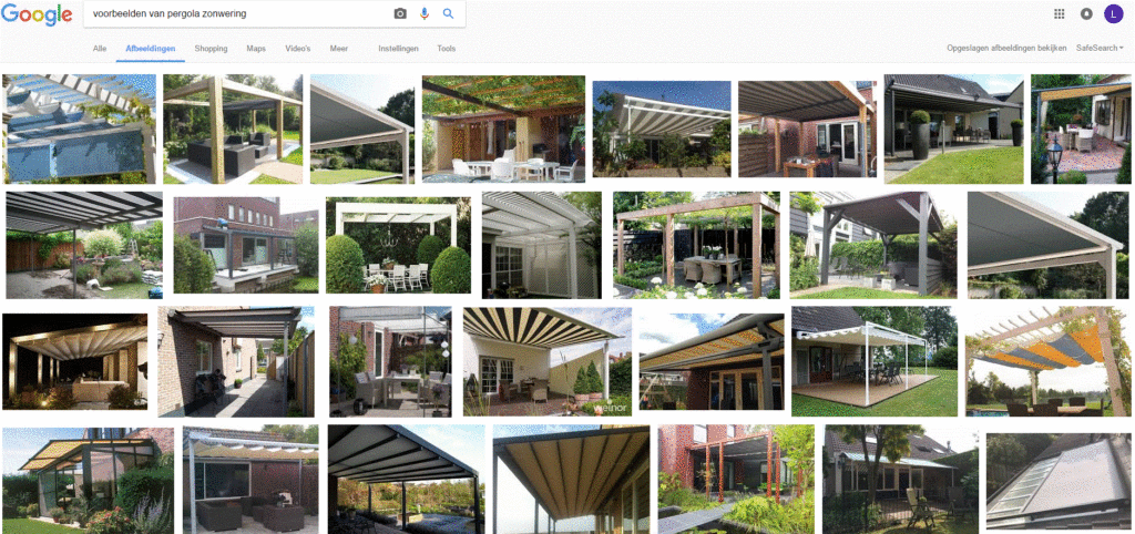 voorbeelden van pergola zonwering